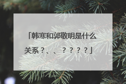 韩寒和郭敬明是什么关系？、、？？？？