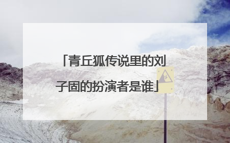 青丘狐传说里的刘子固的扮演者是谁