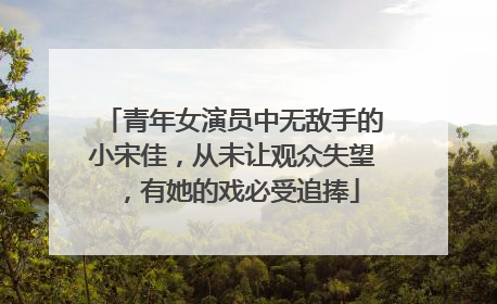青年女演员中无敌手的小宋佳，从未让观众失望，有她的戏必受追捧
