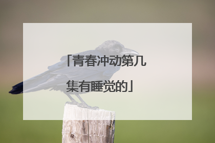 青春冲动第几集有睡觉的