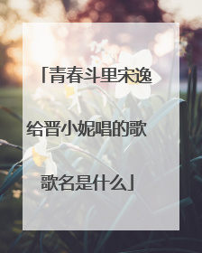 青春斗里宋逸给晋小妮唱的歌歌名是什么