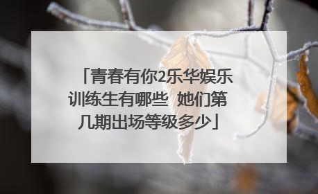 青春有你2乐华娱乐训练生有哪些 她们第几期出场等级多少