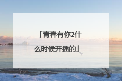 青春有你2什么时候开播的