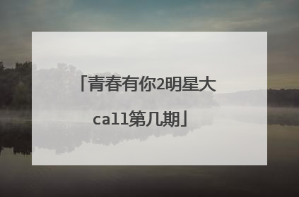 青春有你2明星大call第几期