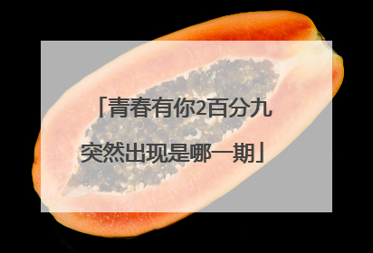 青春有你2百分九突然出现是哪一期