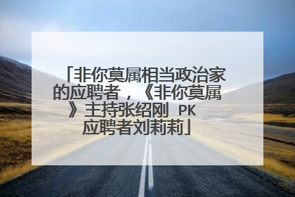 非你莫属相当政治家的应聘者，《非你莫属》主持张绍刚 PK 应聘者刘莉莉