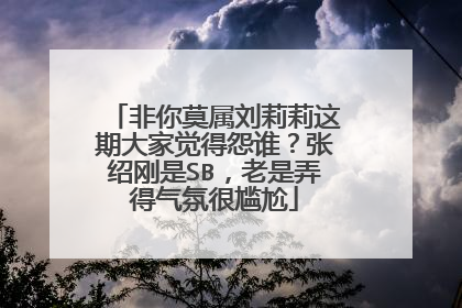 非你莫属刘莉莉这期大家觉得怨谁？张绍刚是SB，老是弄得气氛很尴尬