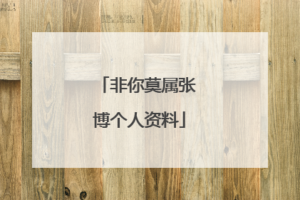 非你莫属张博个人资料