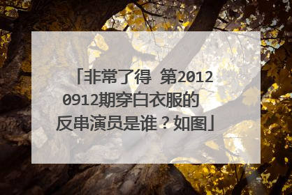 非常了得 第20120912期穿白衣服的 反串演员是谁？如图