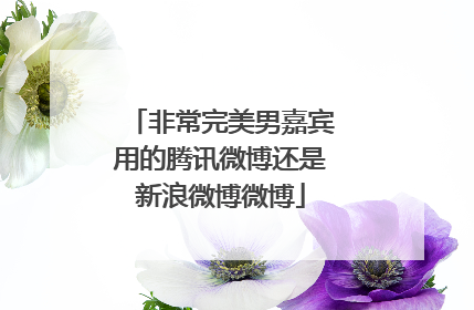 非常完美男嘉宾用的腾讯微博还是新浪微博微博