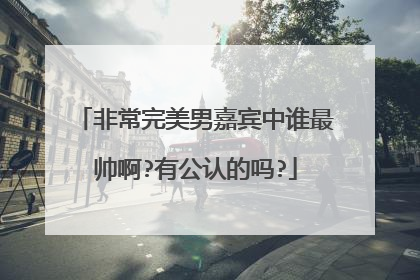 非常完美男嘉宾中谁最帅啊?有公认的吗?