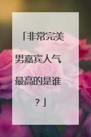 非常完美男嘉宾人气最高的是谁？