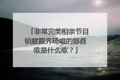 非常完美相亲节目镇耀跟齐琦唱的那首歌是什么歌?
