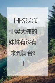 非常完美中吴大伟的妹妹有没有来到舞台?