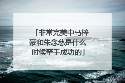 非常完美中马梓豪和朱念慈是什么时候牵手成功的