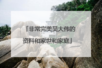 非常完美吴大伟的资料和家世和家庭