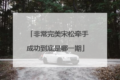 非常完美宋松牵手成功到底是哪一期