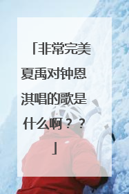非常完美夏禹对钟恩淇唱的歌是什么啊？？