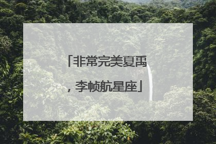 非常完美夏禹,李帧航星座