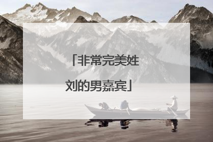 非常完美姓刘的男嘉宾