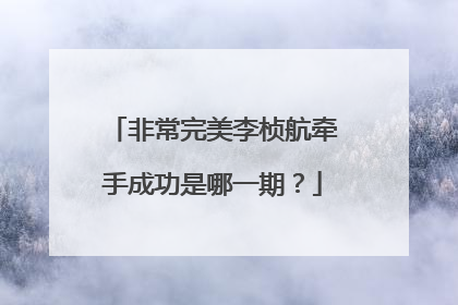 非常完美李桢航牵手成功是哪一期？
