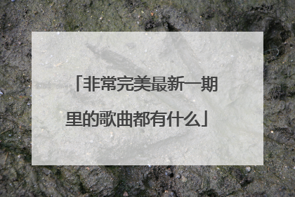 非常完美最新一期里的歌曲都有什么