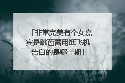 非常完美有个女嘉宾是跳芭蕾用纸飞机告白的是哪一期