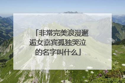 非常完美浪漫邂逅女嘉宾孤独哭泣的名字叫什么