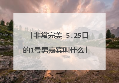 非常完美 5.25日的1号男嘉宾叫什么