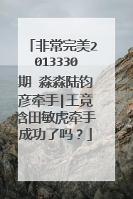 非常完美2013330期 淼淼陆钧彦牵手|王竞浛田敏虎牵手成功了吗?