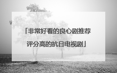 非常好看的良心剧推荐 评分高的抗日电视剧