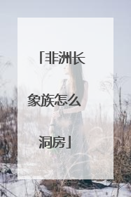 非洲长象族怎么洞房