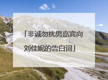 非诚勿扰男嘉宾向刘佳妮的告白词