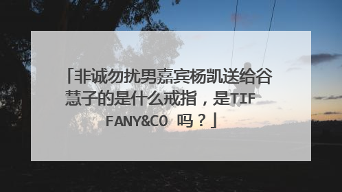 非诚勿扰男嘉宾杨凯送给谷慧子的是什么戒指，是TIFFANY&CO 吗？