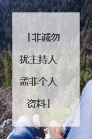 非诚勿扰主持人孟非个人资料