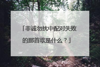 非诚勿扰中配对失败的那首歌是什么？