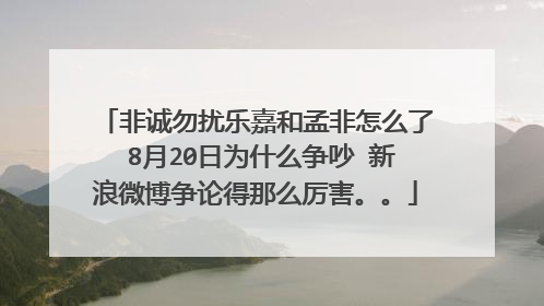 非诚勿扰乐嘉和孟非怎么了 8月20日为什么争吵 新浪微博争论得那么厉害。。