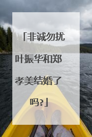 非诚勿扰叶振华和郑孝美结婚了吗?