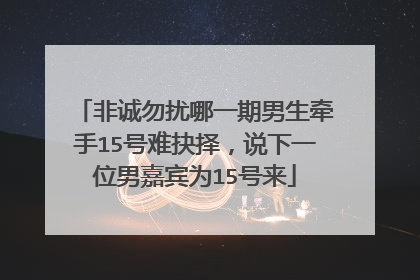 非诚勿扰哪一期男生牵手15号难抉择,说下一位男嘉宾为15号来