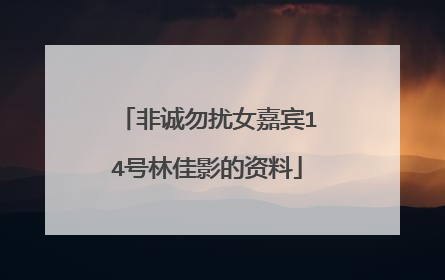 非诚勿扰女嘉宾14号林佳影的资料