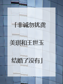 非诚勿扰龚美琪和王世玉结婚了没有