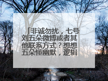 非诚勿扰，七号刘五朵微博或者其他联系方式？想想五朵懂幽默，逻辑性，大智慧也1，甚是喜欢！