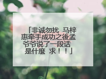 非诚勿扰 马梓惠牵手成功之後孟爷爷说了一段话 是什麼⋯求!!