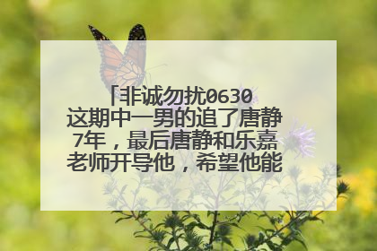 非诚勿扰0630 这期中一男的追了唐静7年,最后唐静和乐嘉老师开导他,希望他能放下,说了很多。