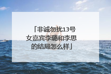 非诚勿扰13号女嘉宾李璐和李思的结局怎么样