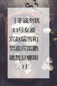 非诚勿扰13号女嘉宾赵瑞雪和男嘉宾雷鹏跳舞是哪期?