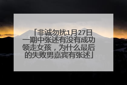 非诚勿扰1月27日一期中张述有没有成功领走女孩，为什么最后的失败男嘉宾有张述