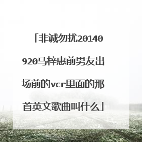 非诚勿扰20140920马梓惠前男友出场前的vcr里面的那首英文歌曲叫什么