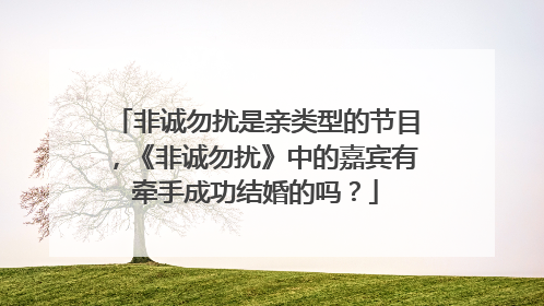 非诚勿扰是亲类型的节目，《非诚勿扰》中的嘉宾有牵手成功结婚的吗？