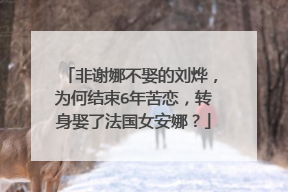 非谢娜不娶的刘烨，为何结束6年苦恋，转身娶了法国女安娜？